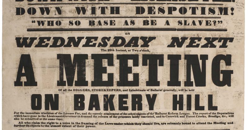 document on display in Victorian Archival Treasures at the Old Treasury Building