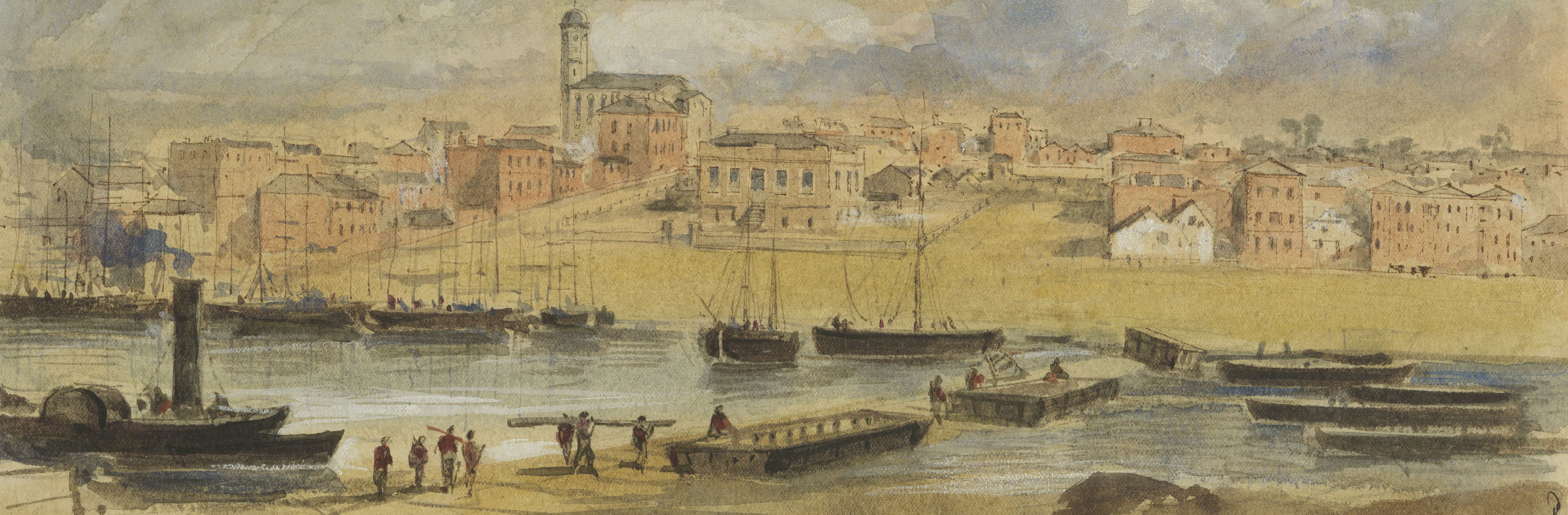 Robert Russell, 'By the Falls 1855' on display in 'Melbourne: Foundations of a City' at Old Treasury Building