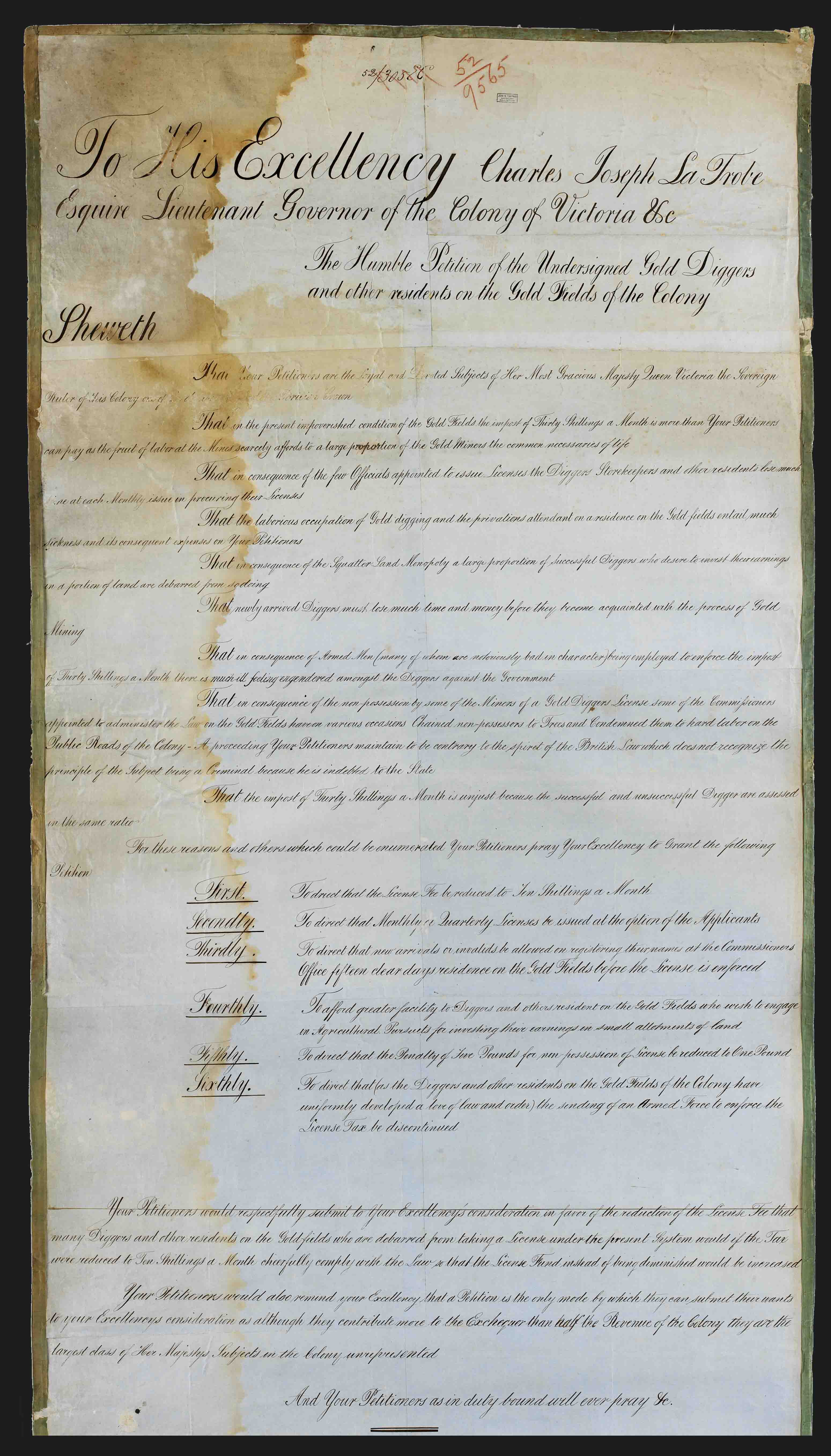Bendigo petition courtesy State Library of Victoria.