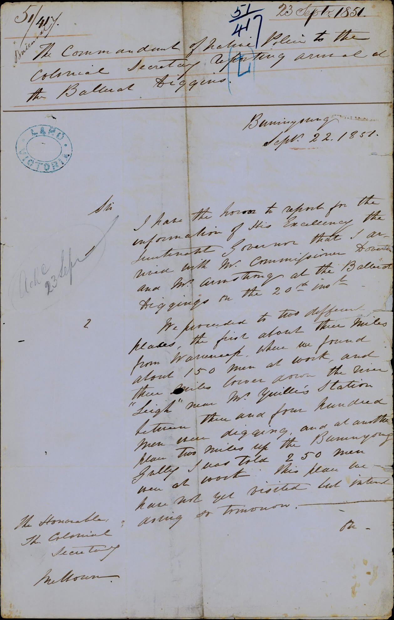 letter from 1851 written in cursive,