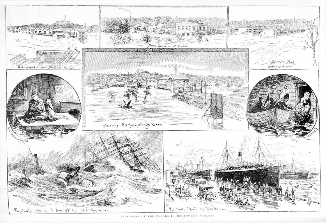 Incidents Of The Floods In Melbourne 1891