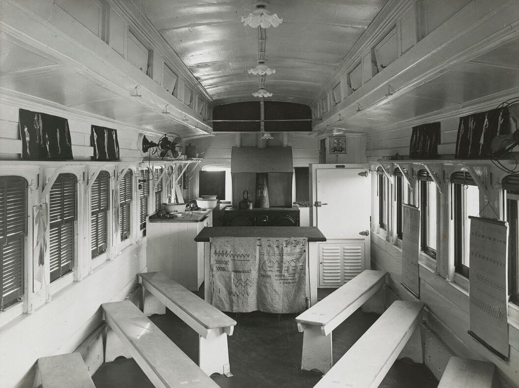 Cookery and needlework demonstration car, by Victorian Railways, photographer, c.1925. SLV